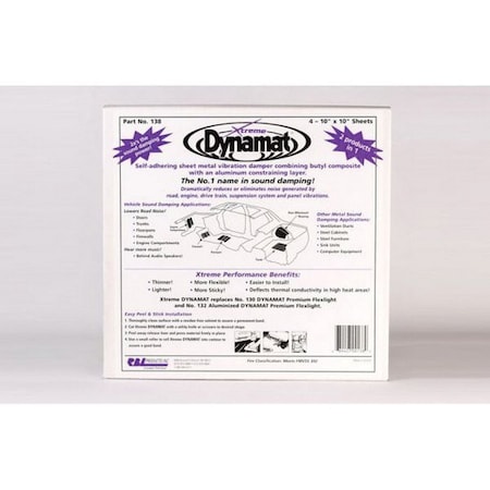 Rbl Products 10inX10in DYNAMAT - BOX OF 4, 4PK 138